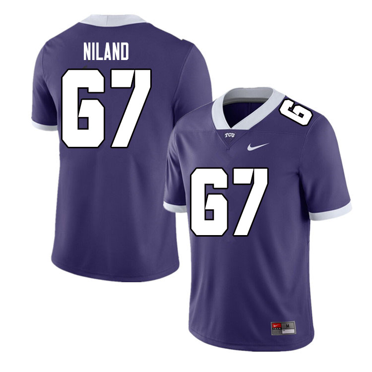 Men #67 Jack Niland TCU Horned Frogs College Football Jerseys Sale-Purple - Click Image to Close